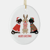 Décoration En Céramique Joyeux Noël Labrador Retriever Dogs (Droite)