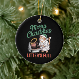 Décoration En Céramique Joyeux Noël Litters Bac à Litterie pour Chat Compl