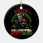 Décoration En Céramique Joyeux Noël Lumières Père Noël Riding Dirt B (Dos)
