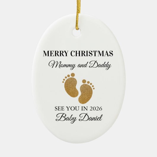 Décoration En Céramique Joyeux Noël Maman et Papa te voient dans (Devant)