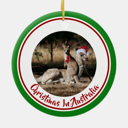 Décoration En Céramique Joyeux Noël Mate Père Noël Kangaroos (Dos)