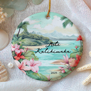 Décoration En Céramique Joyeux Noël Mele Kalikimaka