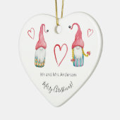 Décoration En Céramique Joyeux Noël mignon Gnomes d'hiver en amour (Gauche)