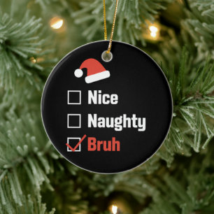 Décoration En Céramique Joyeux Noël Mignon Vilain Frère Drôle Liste de Noë