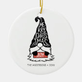Décoration En Céramique Joyeux Noël moderne Gnome Holiday (Devant)