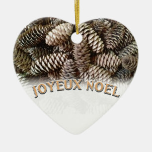 Décoration En Céramique Joyeux Noel Noël Pine Cône de Noël