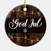 Décoration En Céramique Joyeux Noël norvégien, style rustique de juillet (Dos)