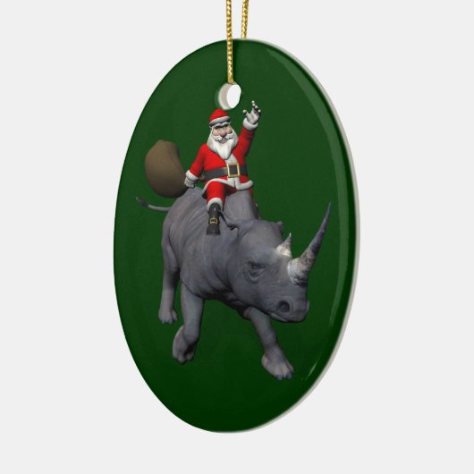 Décoration En Céramique Joyeux Noël On Rhino Rhinoceros (Gauche)