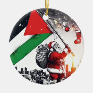 Décoration En Céramique Joyeux Noël, Palestine : Juste Cause Unity Ornam