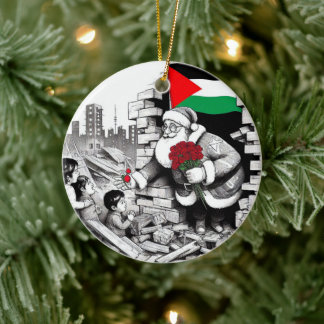 Décoration En Céramique Joyeux Noël, Palestine : Juste Cause Unity Ornam
