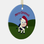 Décoration En Céramique Joyeux Noël Père Noël Vache (Droite)