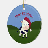 Décoration En Céramique Joyeux Noël Père Noël Vache (Gauche)