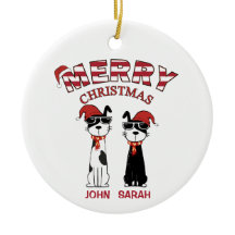 Joyeux Noël personnalisé chien rayé cool