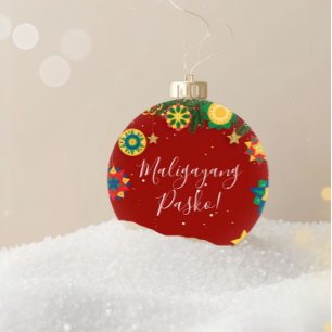 Décoration En Céramique Joyeux Noël Personnalisé Filipino Noël