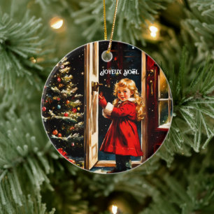 Décoration En Céramique Joyeux Noël - petite fille