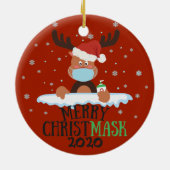 Décoration En Céramique Joyeux Noël rennes masque visage désinfectant (Dos)