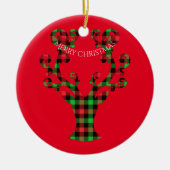Décoration En Céramique Joyeux Noël rond Ornement-Cerf (Devant)