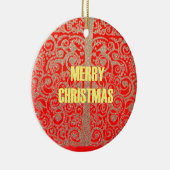 Décoration En Céramique Joyeux Noël Rouge et Gold Collection (Droite)