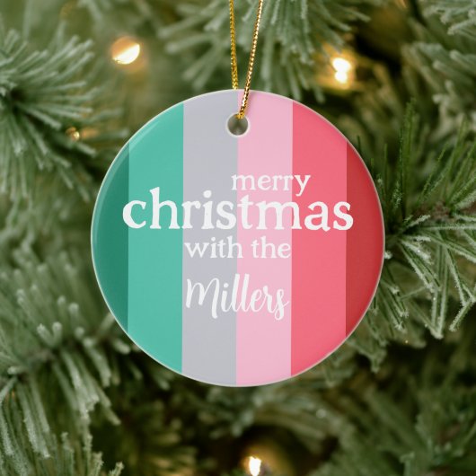 Décoration En Céramique Joyeux Noël rouge et vert (Arbre)