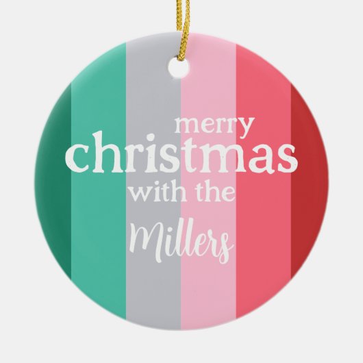 Décoration En Céramique Joyeux Noël rouge et vert (Devant)