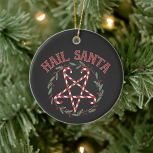 Décoration En Céramique Joyeux Noël Satan Krampus Xmas Diable Bonbons