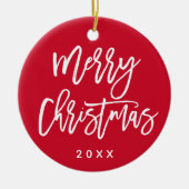 Décoration En Céramique Joyeux Noël Script photo couleur personnalisée (Devant)