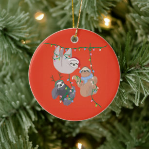 Décoration En Céramique Joyeux Noël Sloth