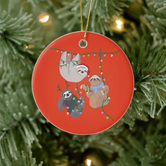 Décoration En Céramique Joyeux Noël Sloth (Arbre)