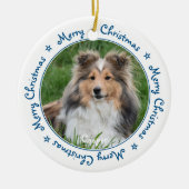 Décoration En Céramique Joyeux Noël Unique tendance Blue Animaux de compag (Devant)