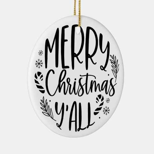 Décoration En Céramique Joyeux Noël Y'all Modern (Droite)