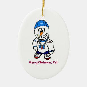 Décoration En Céramique Joyeux Noël Yo, bonhomme de neige de frappeur