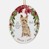 Décoration En Céramique Joyeux Noël Yorkshire Terrier | Ajouter une photo (Droite)