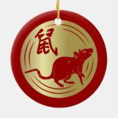 Décoration En Céramique Joyeux Nouvel An du Rat - 2020 (Dos)