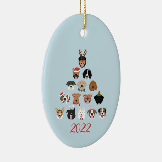 Décoration En Céramique Joyeux Pawlidays Chien arbre de Noël (Droite)