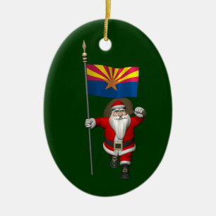 Décoration En Céramique Joyeux Père Noël En Route Pour L'Arizona