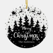 Décoration En Céramique Joyeux pin de Noël Père Noël Reindeer Sleigh (Devant)