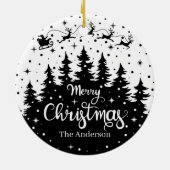 Décoration En Céramique Joyeux pin de Noël Père Noël Reindeer Sleigh (Dos)