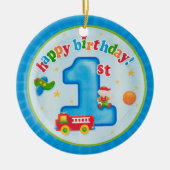 Décoration En Céramique joyeux premier anniversaire (Devant)