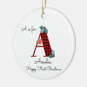 Décoration En Céramique Joyeux premier Noël Un bûcheron de bûcheron (Gauche)