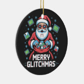 Décoration En Céramique Joyeux programmeur de codage Glitchmas Père Noël N (Droite)