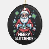 Décoration En Céramique Joyeux programmeur de codage Glitchmas Père Noël N (Gauche)