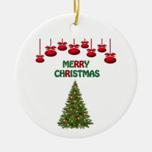 Décoration En Céramique Joyeux sapin de Noël présente Festive Festive