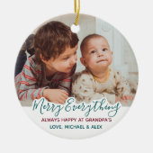 Décoration En Céramique Joyeux tout grand-parents Photo de Noël (Devant)