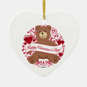 Décoration En Céramique Joyeux Valentine ! Teddy bear