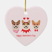Décoration En Céramique Joyeux Valentines Day Pembroke Welsh Corgi Chiens (Dos)
