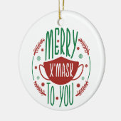 Décoration En Céramique Joyeux X - MASQUE | Corgi Famille Fun Noël (Gauche)