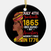 Décoration En Céramique Juneteenth Parce que mes ancêtres n'étaient pas li (Devant)