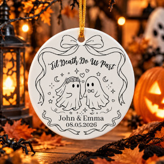 Décoration En Céramique Jusqu'à ce que la mort nous sépare Halloween