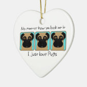 Décoration En Céramique Just Love Carlins Citation et Carlins amusants reg (Gauche)