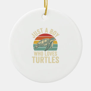 Décoration En Céramique Juste un garçon qui aime les tortues Vintage Turtl